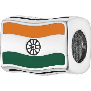 Sterling Silver Travel Charm - World Flags Country Bead for Bracelets, Gift for Mom & Daughter - 1 of 4