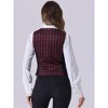 Allegra K Women's Vintage Plaid Button-Down Work Dressy Waistcoat Vests - 3 of 4