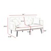 59" Velvet Futon Sofa Bed, Modern Convertible Loveseat Sofa With 2 Pillow, Sleeper Sofa with Adjustable Backrest for Guest Room Bedroom - 3 of 4