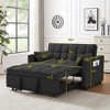 NicBex 3-in-1  Convertible Sofa Bed with Pull-out Bed,Velvet Loveseat Futon Sofa with Reclining Backrest & 2 Pillows for Bedroom,Living Room - 3 of 4