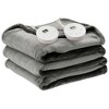 Costway 84'' x 90'' Flannel Heated Blanket Electric Throw w/ Dual Controllers  Blue\Red\Beige\Gray - 2 of 4