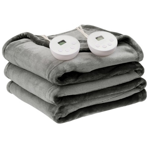 Costway 84'' X 90'' Flannel Heated Blanket Electric Throw W/ Dual ...