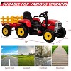 12V 25W Kids Powered Electric Tractor, Toddler Ride On Car w/Remote Control, LED Headlights, Gear Shift, MP3 Player USB Port for Kids 3-6 Years - 3 of 4