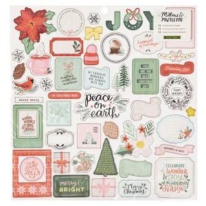 Mittens & Mistletoe Icons & Phrase Christmas Chipboard Stickers - 51pcs - 1 of 4