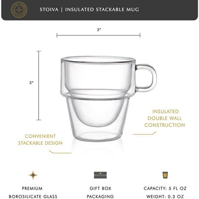 JoyJolt Stoiva Espresso Glass Cups - Thumbnail 3