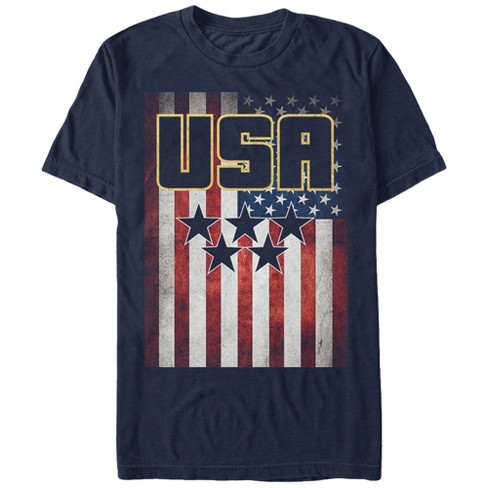 Men’s white T-shirt with dark blue star on the front