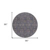 Navy Blue Beige And Taupe Floral Washable Indoor Outdoor Area Rug - 3 of 4