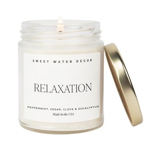 Sweet Water Decor Relaxation 9oz Clear Jar Soy Candle - 1 of 4