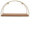 Wall storage metal and acacia wood half-circle frame 18" brown and metallic gold finish for home office bedroom or living room boho decor set of 3 - 4 of 4