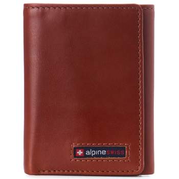 Alpine Swiss Leon Mens RFID Safe Trifold Wallet Cowhide Leather Comes in a Gift Box