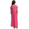 24seven Comfort Apparel Girls Short Sleeve Pleated Maxi Dress - image 3 of 4