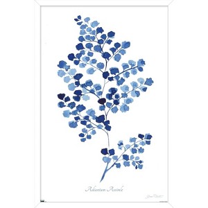 Trends International Jean Plout - Indigo Botanical Adiantum Assimle Framed Wall Poster Prints - 1 of 4