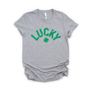 Simply Sage Market Women's Lucky Arched Distressed Short Sleeve Graphic Tee - 1 of 4