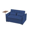 CAVINAS Modern Upholstered Convertible Sofa, Velvet Loveseat Sofa Bed with Adjustable Backrest,  Couches for Living Room with a Small Table - 4 of 4