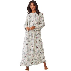 Only Necessities Long Flannel Nightgown - 1 of 4