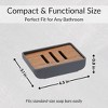 Evideco French Home Goods Minimalist Hand Soap Dish Rubber and Wood - 4 of 4