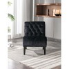 Grungis Velvet Accent Chair with Wooden Legs,Modern Armless Chair with Thick Foam Padding,Leisure Chair for Bedroom,Reading Room - 2 of 4