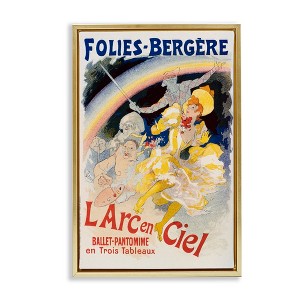 Stupell Industries Vintage Ballet Entertainment Ad Black Framed Floater Canvas Wall Art - 1 of 4