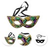 Unique Bargains Colorful Sequins Party Mask Purple Green Yellow 1Pc - 3 of 4