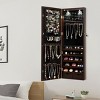 Costway Wall Mount Mirrored Jewelry Cabinet Organizer LED Lights - 3 of 4