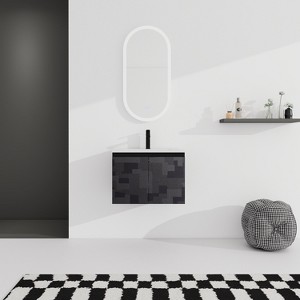 48''/24"/30"W Floating Wall-Mounted Bathroom Vanity with Unique Pattern Finish & Soft-Close Cabinet Door 4S - ModernLuxe - 1 of 4