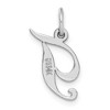 Black Bow Jewelry 14k White Gold Ella Collection Small Fancy Script Initial Pendant A-W - 3 of 4