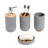 4pc Ribbed Bath Accessory Set - Kralix - 4 of 4