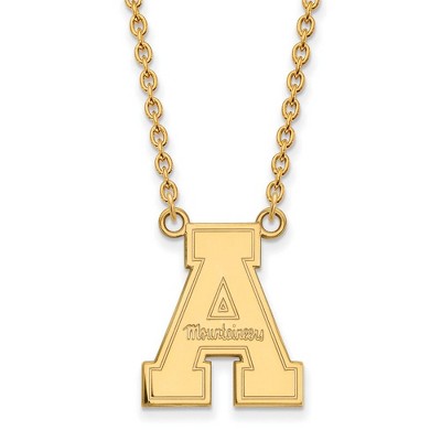 Black Bow Jewelry 10k Yellow Gold Appalachian State Mountaineers NCAA Necklace 18 Inch