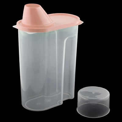 Unique Bargains Plastic Kitchen Cereal Grain Bean Rice Food Storage Container 2.5L Pink Clear 1 Pc — фото 4