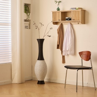 NicBex Designer Floor Vases,  Artificial Rattan High Flower Stand,  Large Elegant Standing Vase for Living Room Hallway Bedroom