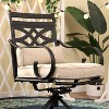 2pk Outdoor Swivel Dining Chairs with Metal Frame & Seat & Back Cushions - Captiva Designs - 2 of 4