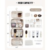 Toiletry Bag with Hanging Hook, PU Leather Waterproof Travel Makeup Organizer for Women with 4 Compartments - 2 of 4