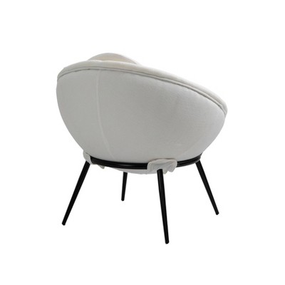 White Fiberglass Bowl Accent Chair with Cushions