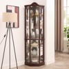 FONTOI Display Cabinet Corner Cabinet with Adjustable Shelves, Carved Display Storage Perfect for Home or Office, Dark Cherry, 16.73"*71.93"*16.73" - 2 of 4