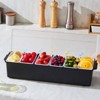 VEVOR Chilled Condiment Server, 6 Compartment Ice Cooled Condiment Serving Container, Chilled Garnish Tray Bar Caddy with Lid, Black - 2 of 4