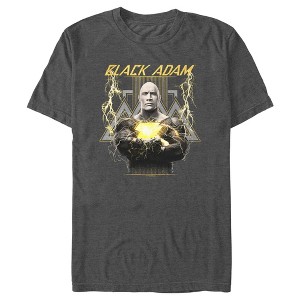 Men's Black Adam Black and White Posing T-Shirt - 1 of 4