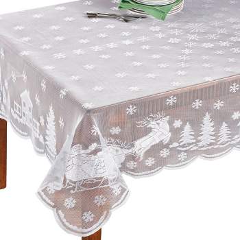 Collections Etc Christmas Night Lace Tablecloth