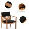 Greemotion 3pc Noto Acacia Wood Cushioned Outdoor Patio Conversation Furniture Sets Black: UV-Resistant, Includes Accent Table & Arm Chairs - 3 of 4