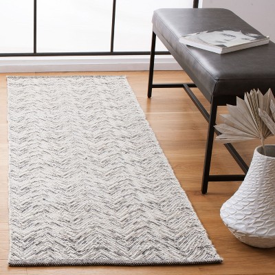 Nomadic Essence Handwoven Gray Wool Area Rug - 2'3" x 7'