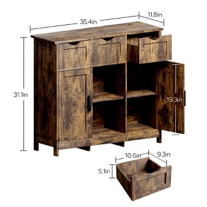 Vynxaria Wooden Storage Cabinet with Drawers & Shelves - Accent Cabinet for Living Room, Bedroom, Bathroom - 1 of 4