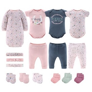 Baby Girl Layette Clothing Gift Set, 16pc - The Peanutshell® Prairie Floral, Pink, Newborn to 9 Months - 1 of 4
