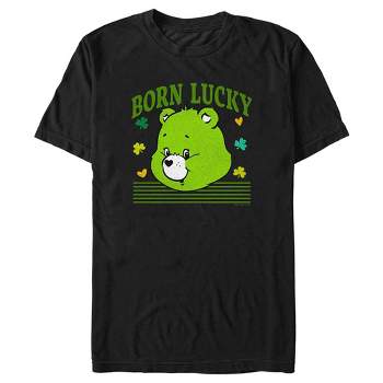 Men's Care Bears St. Patrick's Day Good Luck Bear Born Lucky T-Shirt