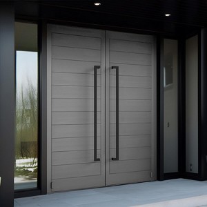 Modern Black Push Pull Door Handle – Long Stainless Steel Handle for Glass, Barn, Wood, or Shower Doors – Contemporary Front Entry or Interior Use - 1 of 4