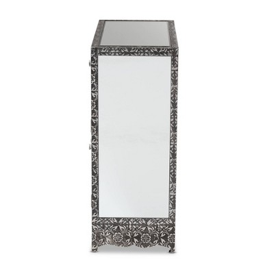 Wycliff Silver Luxe Mirrored Glass 24" Industrial Sideboard
