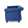 ORRD Chesterfield Loveseat - Button-Tufted w/Nailhead Trim & Rolled Arms, 61.75"W, Classic Sofa for Living Room（Emerald） - 3 of 4