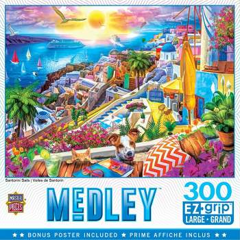 MasterPieces 300 Piece EZ Grip Jigsaw Puzzle - Santorini Sails - 18"x24"