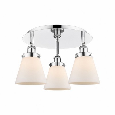 Cone - 3 Light Flush Mount In Art Deco Style-9.25 Inches Tall and 18 Inches Wide