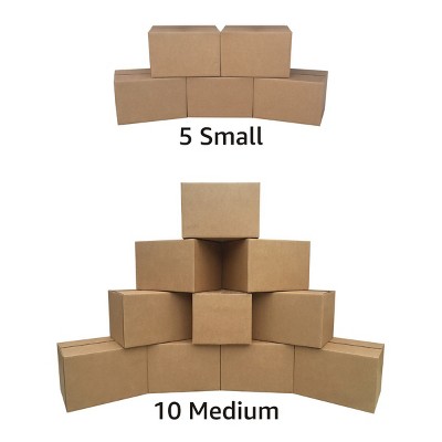 Economy 15-Piece Brown Cardboard Moving Box Kit with Supplies