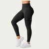 Anna-Kaci Active Women’s Cargo Pocket Leggings with Smooth Stretch Fabric Supportive Waistband and Sleek Form-Fitting Silhouette - 2 of 4