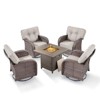 Buenhomino 5 Piece Patio Furniture Set,Wicker Swivel Rocker Patio Chairs Set of 4 with 30'' Fire Pit Table Outdoor Furniture Set - 2 of 4